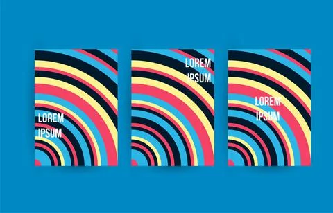 Set of three vector colorful banner background with place for text. Multicolo Stock Illustration