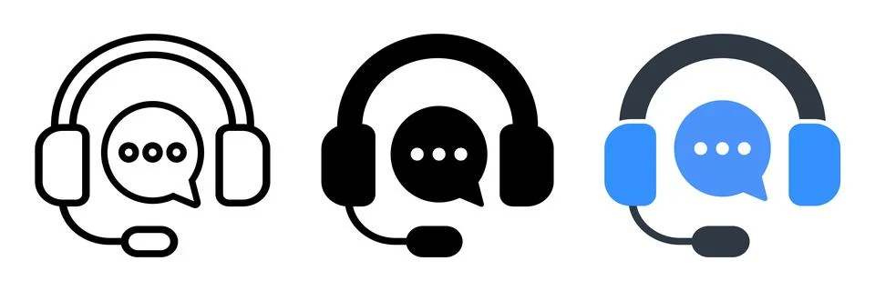 Set of three vector customer support, call center, and online help desk ico.. Stockillustratie