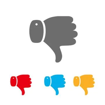 Set of thumb down icons. Vector illustration. Stock Illustration