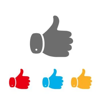 Set of thumb up icons. Vector illustration. Stock Illustration