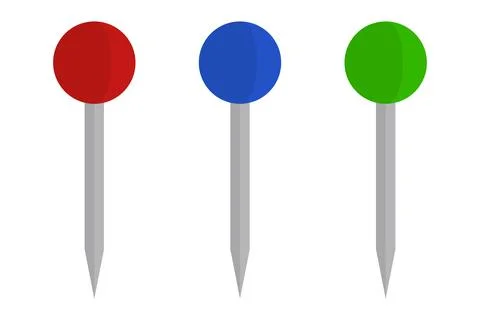 Set of thumbtack icons. Vector. Stock Illustration
