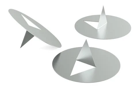 Set of thumbtacks, drawing pins. 3D rendering Stock Illustration