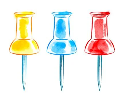 Set of thumbtacks Stock Illustration