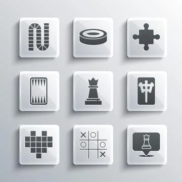 Set Tic tac toe game, Chess, Mahjong pieces, Pixel hearts for, Backgammon b.. Illustrazione stock