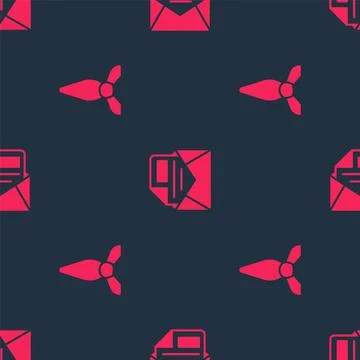 Set Tie and Mail and e-mail on seamless pattern. Vector Stock Illustration