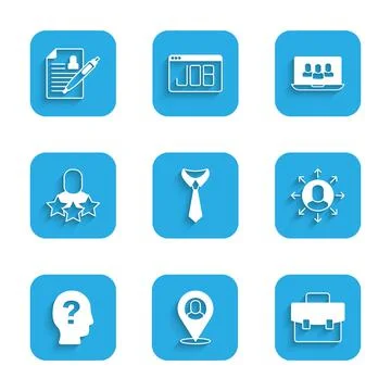 Set Tie, Worker location, Briefcase, Multitasking manager working, Productive 스톡 일러스트