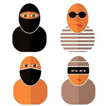 Set of Tief Icons Stock Illustration