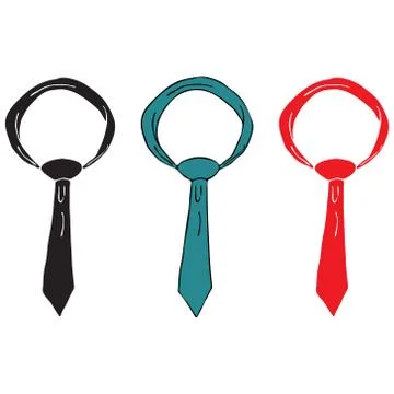 Set of ties Stock Illustration