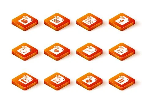 Set TIFF file document, MP3, GIF, RUBY, WMA, SVG, WAV and PSD icon. Vector Stock Illustration