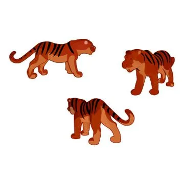 Set of tiger. Stock Illustration