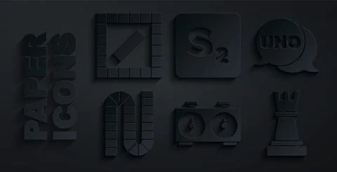 Set Time chess clock, Uno card game, Board, Chess, Bingo and  icon. Vector Stockillustratie