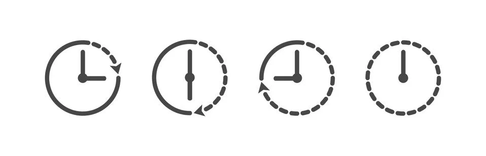 Set of time icon. Clock icon in linear style. Vector illustration Stock Illustration
