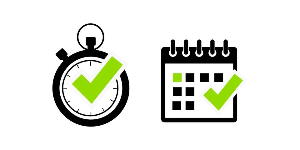 Set of Time icon illustration, Clock symbol collection vector Stock Illustration