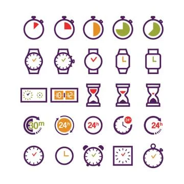 Set of Time Icons Stock Illustration