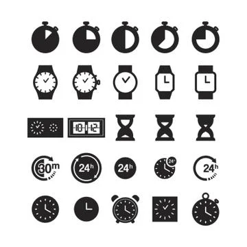 Set of Time Icons Stock Illustration