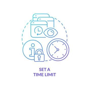 Set time limit blue gradient concept icon Stock Illustration