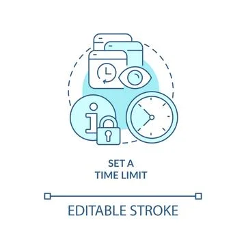 Set time limit turquoise concept icon Stock Illustration