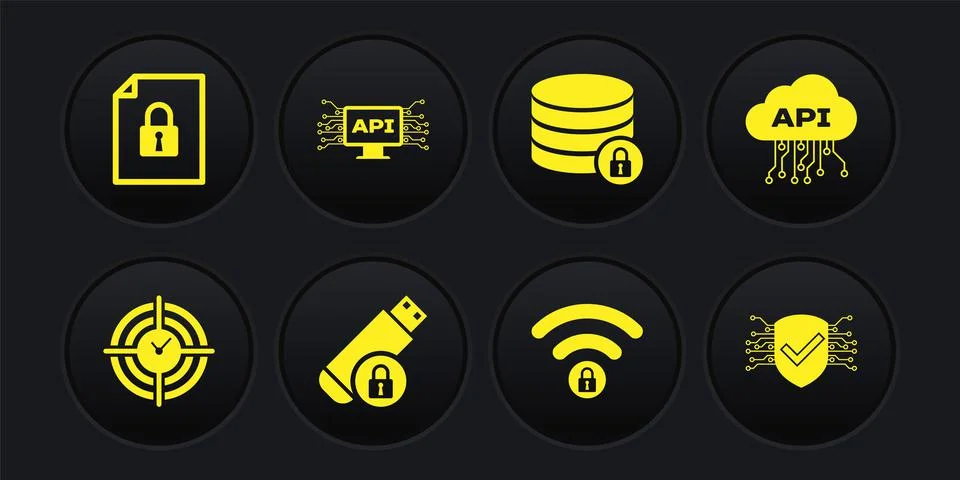 Set Time Management, Cloud api interface, USB flash drive with lock, Wifi locked Illustrazione stock