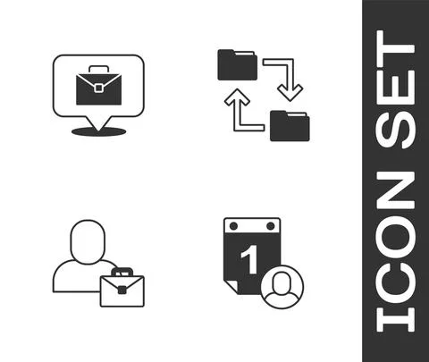 Set Time management, Online working, Freelancer and Cloud storage document Stock Illustration