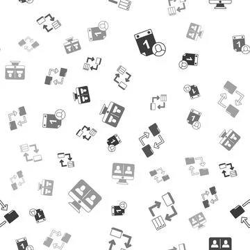 Set Time management, Online working, Cloud storage document folder and Video Illustrazione stock