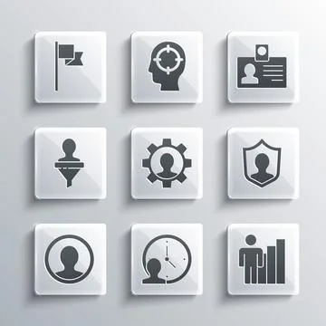 Set Time Management, Productive human, User protection, Human with gear, Cr.. 스톡 일러스트