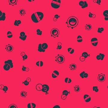 Set Time is money, Kitchen timer, Clock and Stopwatch on seamless pattern Stock Illustration