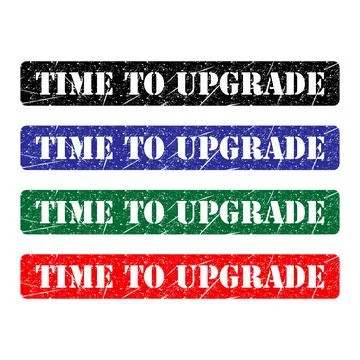 Set of Time to upgrade stamp symbol, label sticker sign button, text banner v イラスト素材