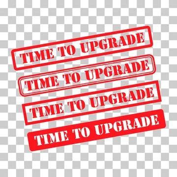 Set of Time to upgrade stamp symbol, label sticker sign button, text banner v イラスト素材