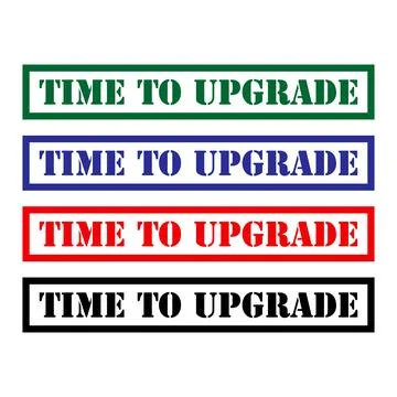 Set of Time to upgrade stamp symbol, label sticker sign button, text banner v イラスト素材