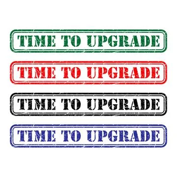 Set of Time to upgrade stamp symbol, label sticker sign button, text banner v 스톡 일러스트
