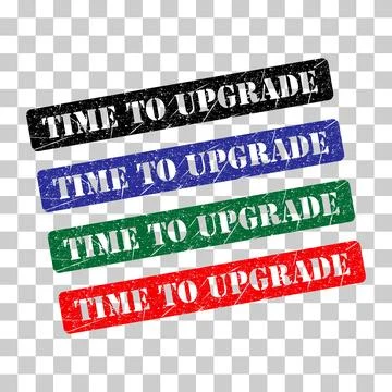 Set of Time to upgrade stamp symbol, label sticker sign button, text banner v イラスト素材