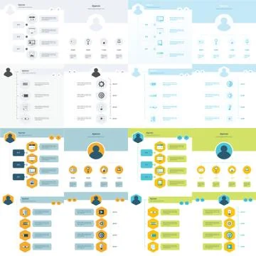 Set of timeline design set 16 item Stock Illustration