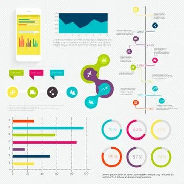 Set of Timeline Infographic Design Templates. Stock Illustration