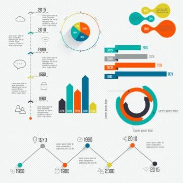 Set of Timeline Infographic Design Templates. Stock Illustration