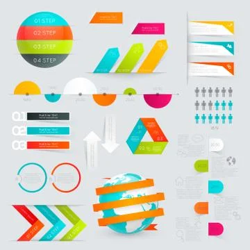 Set of Timeline Infographic Design Templates. Stock Illustration