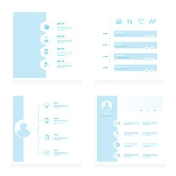 Set of timeline vectors design  blue style Stock Illustration