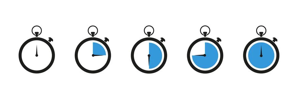 Set of timer . Countdown timer icon set . Stopwatch isolated collection icons Stock Illustration