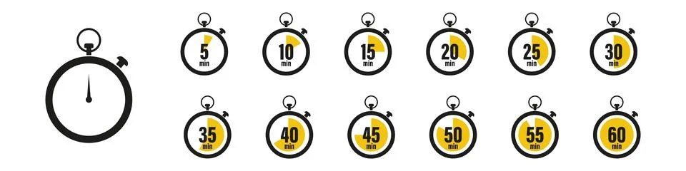 Set of timer . Countdown timer icon set . Stopwatch isolated collection icons 스톡 일러스트