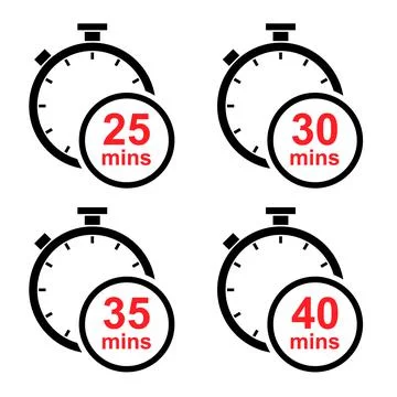 Set of Timer sport icon, stopwatch digital graphic symbol, time circle sign v Stock Illustration