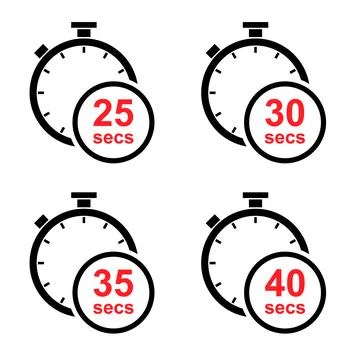 Set of Timer sport icon, stopwatch digital graphic symbol, time circle sign v Stock Illustration