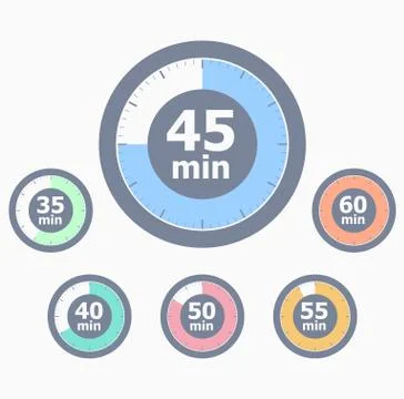 Set of timers. Second Stock Illustration