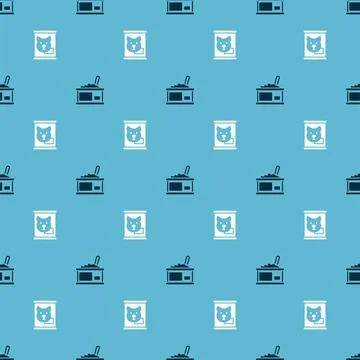 Set Tin can with caviar and Canned food on seamless pattern. Vector Illustrazione stock