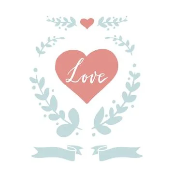 Set of tiny hand drawn design elements for love theme, vector Illustrazione stock