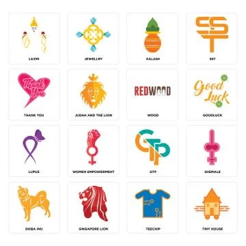 Set of tiny house, teechip, shiba inu, gtp, lupus, wood, thank you, kalash, l Free Stock Illustration