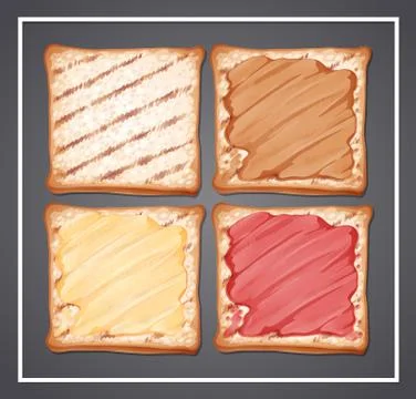 A set of toast Stock Illustration