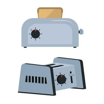 Set toaster on white background Stock Illustration
