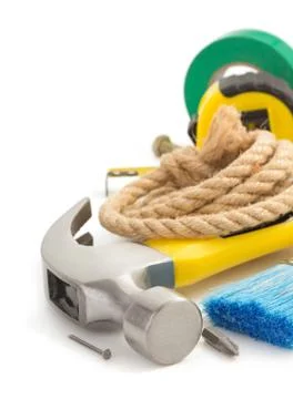 Set of tool isolated on white Stock Photos