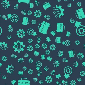 Set Toolbox, Algorithm, Processor and Gear and arrows as workflow process on 库存插图