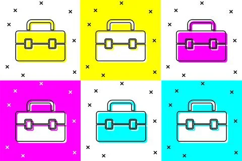 Set Toolbox icon isolated on color background. Tool box sign. Vector 스톡 일러스트