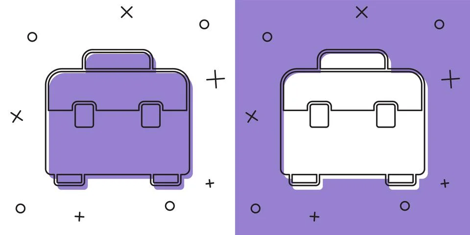 Set Toolbox icon isolated on white and purple background. Tool box sign. Vector 스톡 일러스트